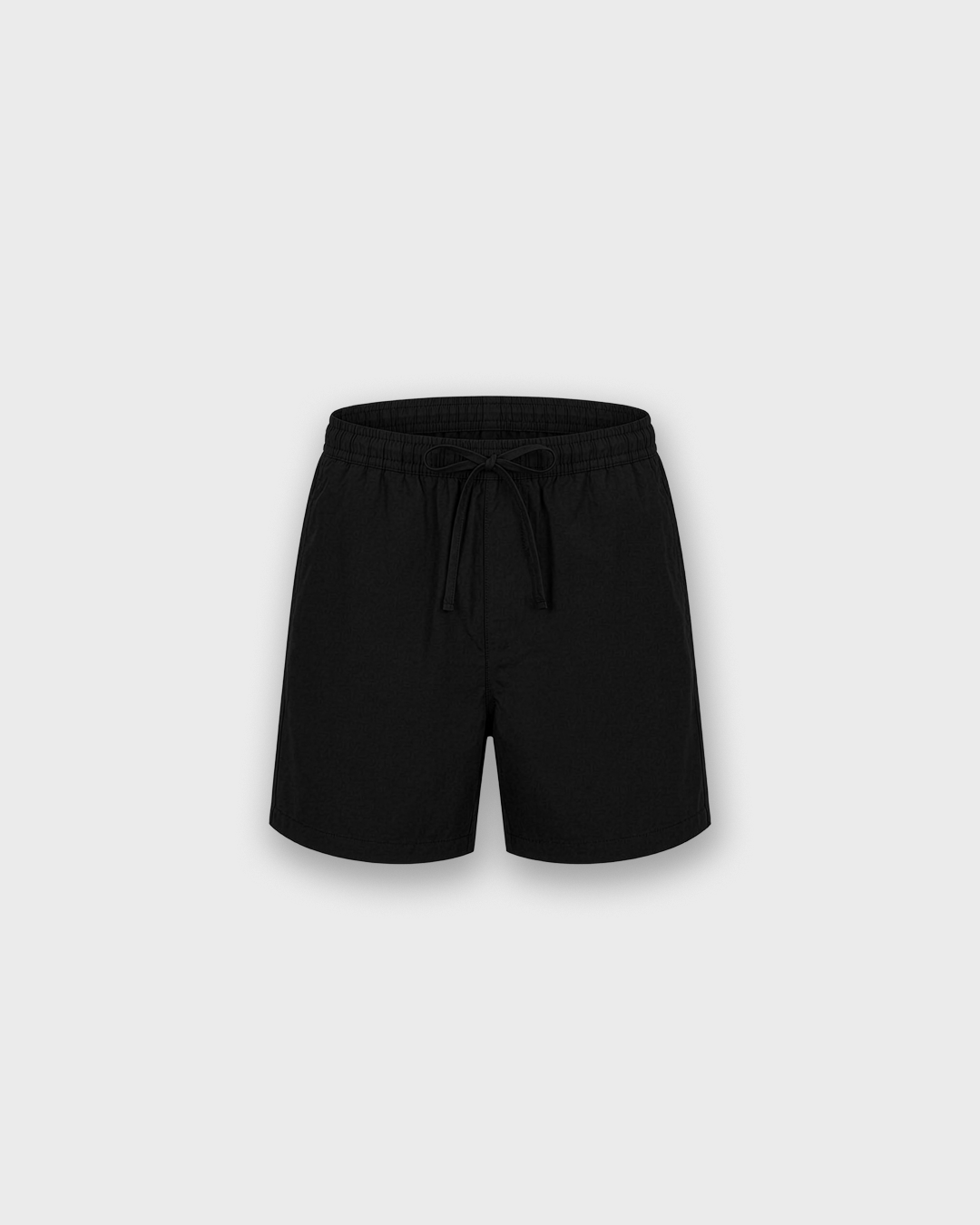 Shorts negros con cordón en popelina