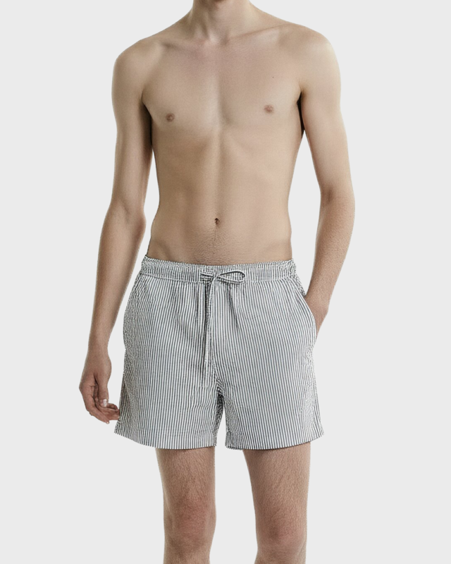 Shorts de rayas con cordón Popelina